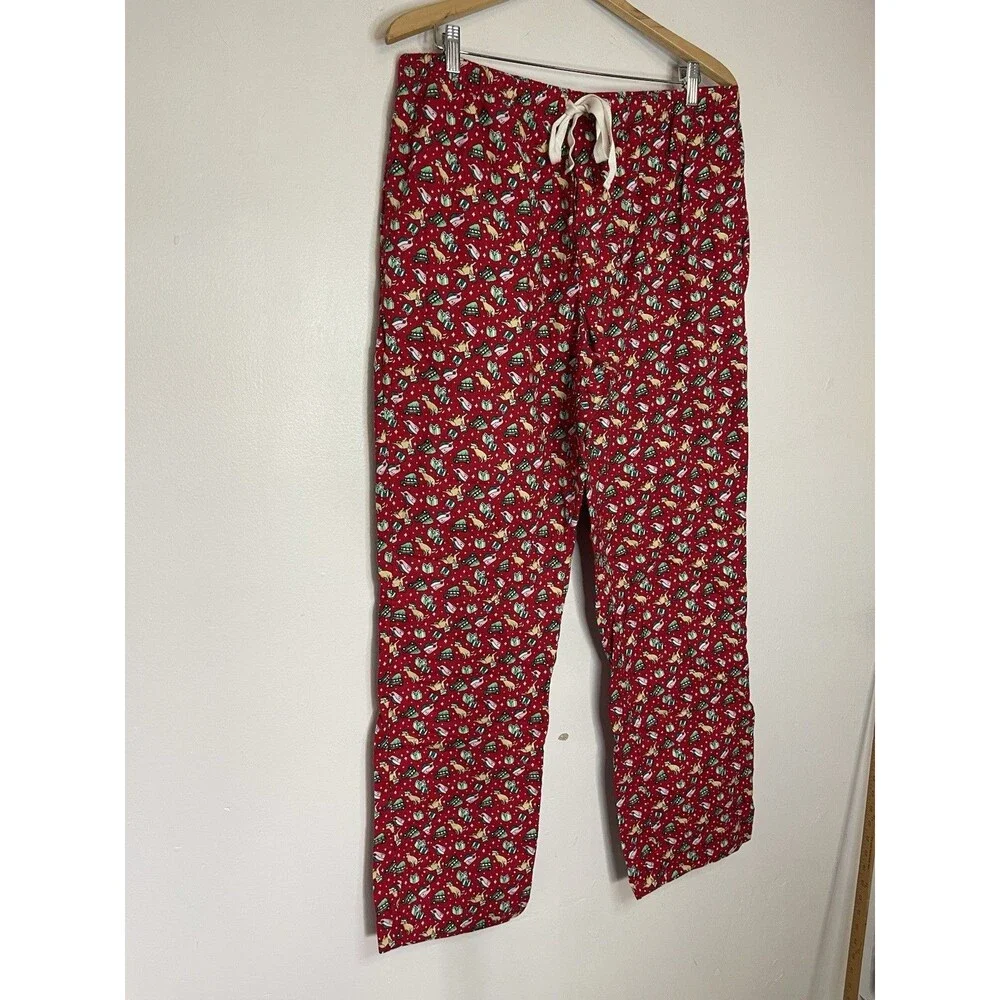 Vineyard Vines Adult Large Red Fleece Sleep Pants Holiday Christmas Whales